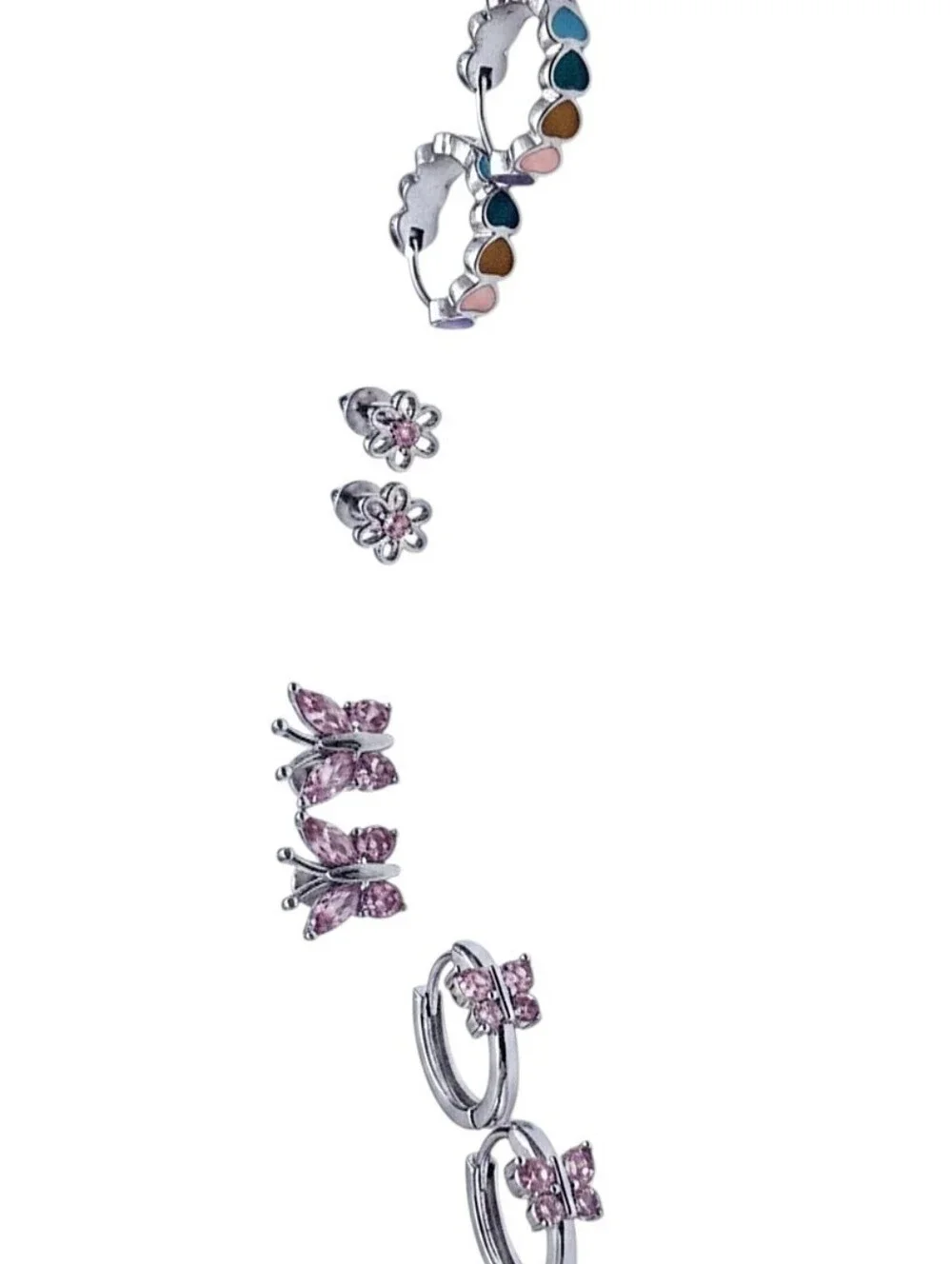 Little Girls Butterfly Hair Accessories & Jewelry Bundle Clips Necklace Earrings